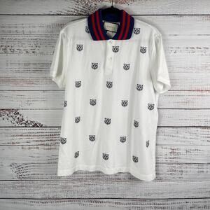 Authentic Gucci GG Men's Size XL Polo Tiger Head Embroidered Short Sleeve Shirt